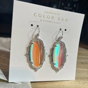 New! Kendra Scott. Silver tone dangle earrings, Color Bar Collection